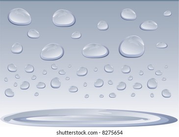 Drops of rain. Background. Vector