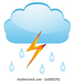 Drops Rain Lightning On White Background Stock Vector (Royalty Free ...