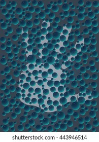 Drops of rain on window with hand