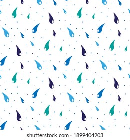 Drops of rain seamless pattern. Blue drops vector illustration .