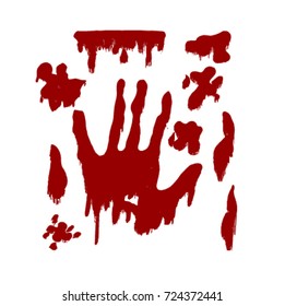 Drops of red blood isolated on white background