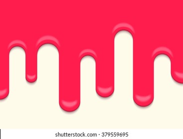 Drops of red oil paint. Vector illustration