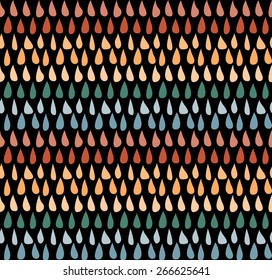 Drops seamless background. Doodle hand drawn pattern. Abstract texture. Rainbow background.