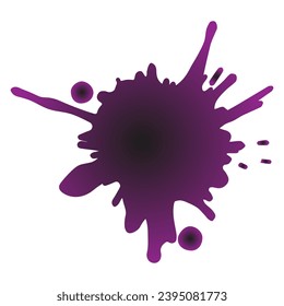 Drops and splashes of ink. Liquid paint drops and ink splashes.Vector on white background