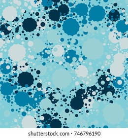 Drops and splashes on the stained paint surface.
Seamless texture. Funny camouflage. For 3D graphics, textiles, wallpapers and other design.