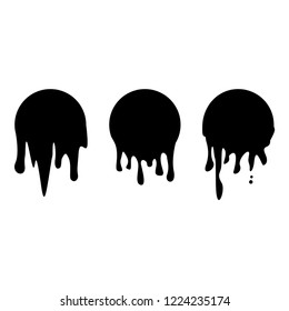 Drops stickers or paint circle labels vector design