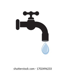 Drops of tap water from a faucet, modern design concept. Vector illustration isolated.