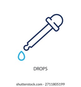 Gotas de iconos de línea delgada. Ilustración vectorial original.