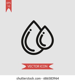 Drops vector icon, illustration symbol