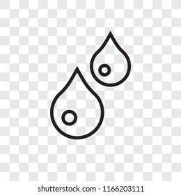 Drops vector icon isolated on transparent background, Drops logo concept