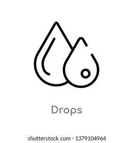 drops vector line icon. Simple element illustration. drops outline icon from science concept. Can be used for web and mobile
