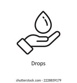 Drops Vector Outline Icon Design illustration. Housekeeping Symbol on White background EPS 10 File