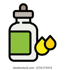 Gotas icono de vitamina. El contorno cae el icono del Vector de la vitamina para el Diseño web aislado en el color de fondo blanco plano