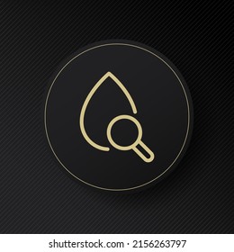 Icono de gotas de agua. Suelte con lupa. Ahorra agua. H2O. Signo de estilo lineal para concepto móvil y diseño web. Concepto de paz en Grecia. Icono de línea de vector para negocios y publicidad