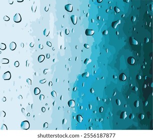 drops water on blue background