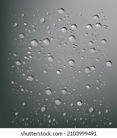 drops of water on gray wall