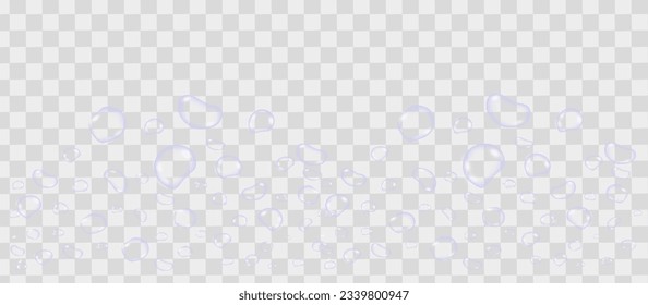Drops of water on a transparent background. Vector. Isolated set of transperent water drops. Many drops