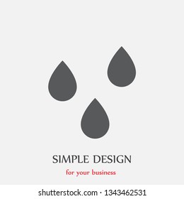 Drops water vector icon .The symbol of a  clean water and  a rain  , an illustration of a raindrop .The wheather line.