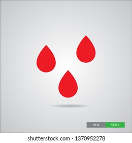 Drops water vector icon .The symbol of a  clean water and  a rain  , an illustration of a raindrop .The wheather line.