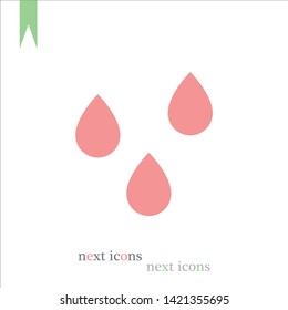 Drops water vector icon .The symbol of a  clean water and  a rain  , an illustration of a raindrop .The wheather line.