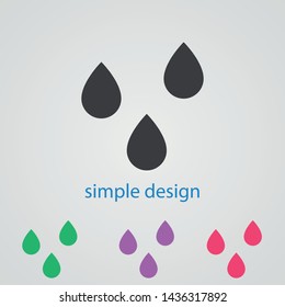 Drops water vector icon .The symbol of a  clean water and  a rain  , an illustration of a raindrop .The wheather line.