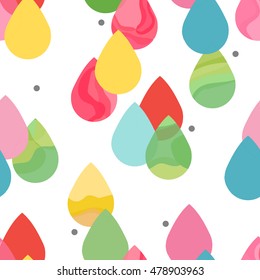 Drops with watercolor effect. Gray points. White background. Seamless vector pattern.