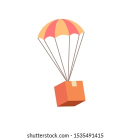 Dropshipping Box On White Background. Vector Illustration Flat Design Style. Dropship Concept.
