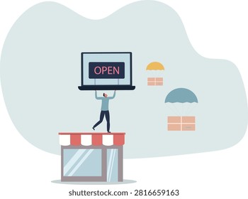 Dropshipping business model by open e-commerce website store and let supplier ship product directly to customer concept,life situation and activities.