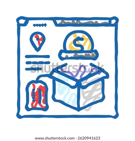 dropshipping doodle icon sketch vector. dropshipping sign. isolated symbol illustration