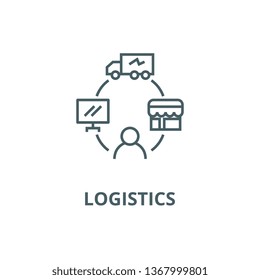 Dropshipping, drop ship,logistics line icon, vector. Dropshipping, drop ship,logistics outline sign, concept symbol, flat illustration