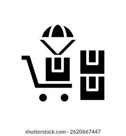 Ilustración vectorial de glifo de icono de dropshipping