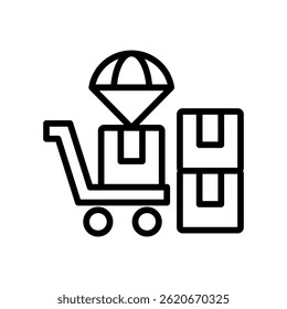 Ilustración vectorial de línea de iconos de dropshipping