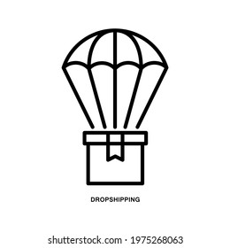 Dropshipping icon. Outline style. Isolated on white background.