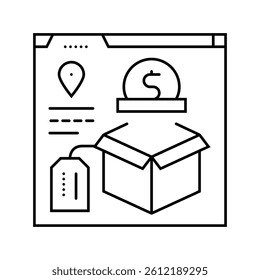 dropshipping line icon vector. dropshipping sign. isolated contour symbol black illustration