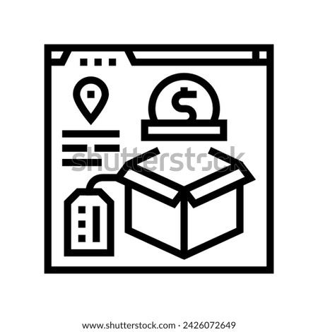 dropshipping line icon vector. dropshipping sign. isolated contour symbol black illustration
