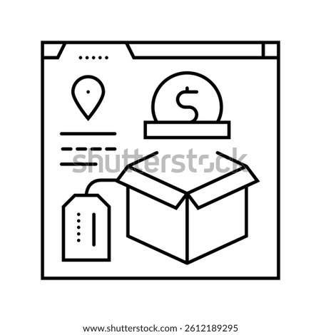 dropshipping line icon vector. dropshipping sign. isolated contour symbol black illustration
