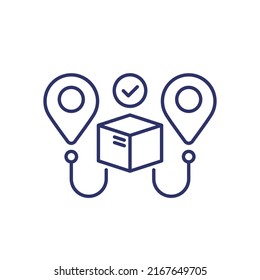 Dropshipping, order fulfillment line icon