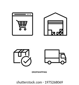 Dropshipping. Outline style. Isolated on white background.