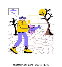 Drought abstract concept vector illustration. Extreme weather condition, erosion problem, lack of rainfall, global warming, combat drought, natural disaster, rough summer heat abstract metaphor.