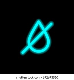 Drought blue glowing neon ui ux icon. Glowing sign logo vector