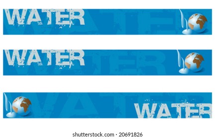 Drought - Climate change. Banner illustration with globe and drop water