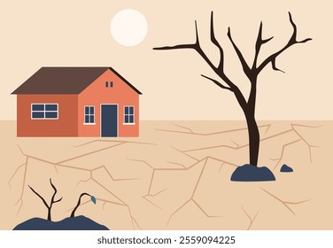Drought concept vector design illustration