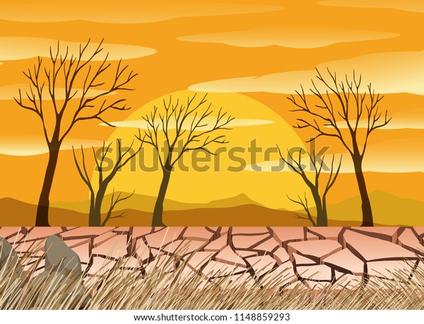干ばつ砂漠のシェンスイラスト のベクター画像素材 ロイヤリティフリー 1148859293