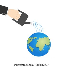 drought earth,save and share water concept