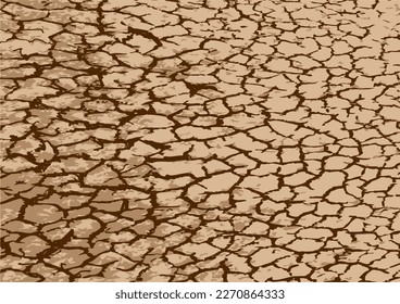 drought emergency vector illustration. Dry heavy cracked Earth
