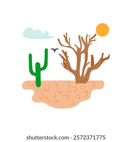 Drought Flat Icon, Vector illustration