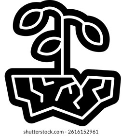 Drought glyph Solid Icon, Natural Crisis