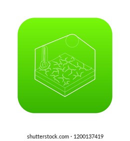 Drought icon green vector isolated on white background
