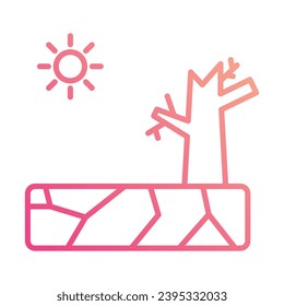 Drought icon isolate white background vector stock illustration