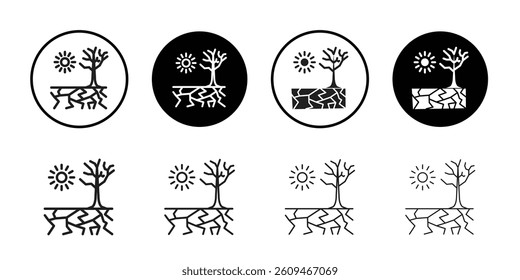 Drought icon Line Art Logo set